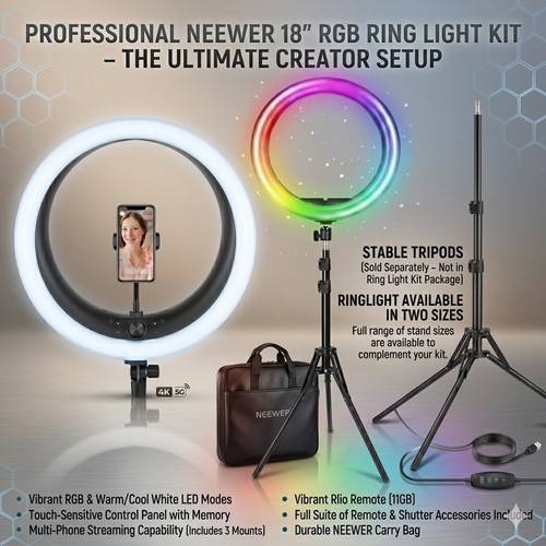 Led ring light stand rgb - led,